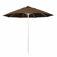 California Umbrella Venture 9' White Market Umbrella in Cocoa