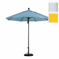 California Umbrella Venture 9' White Market Umbrella in Yellow