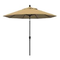 California Umbrella GSPT908302-F67 9 ft. Aluminum Market Umbrella Push Tilt - M Black-Olefin-
