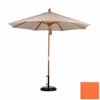 California Umbrella MARE908-5417 9 ft. Wood Market Umbrella Pulley Open Marenti Wood-Sunbrell