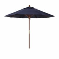 California Umbrella MARE908-5439 9 ft. Wood Market Umbrella Pulley Open Marenti Wood-Sunbrell