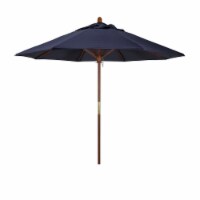 California Umbrella MARE908-5439 9 ft. Wood Market Umbrella Pulley Open Marenti Wood-Sunbrell