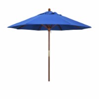California Umbrella MARE908-F03 9 ft. Wood Market Umbrella Pulley Open Marenti Wood-Olefin-Pa