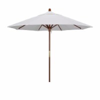 California Umbrella MARE908-SA04 9 ft. Wood Market Umbrella Pulley Open Marenti Wood-Pacifica