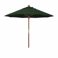 California Umbrella MARE908-SA46 9 ft. Wood Market Umbrella Pulley Open Marenti Wood-Pacifica