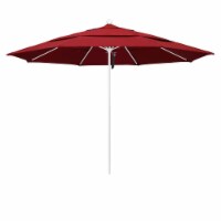 California Umbrella Venture 11' White Market Umbrella in Red