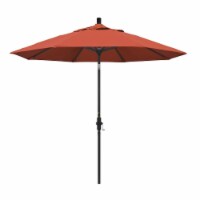 California Umbrella GSCU908302-F27 9 ft. Aluminum Market Umbrella Collar Tilt - Matted Black-