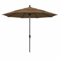 California Umbrella GSCUF118117-F76-DWV 11 ft. Fiberglass Market Umbrella Collar Tilt Bronze-