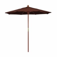 California Umbrella MARE758-5432 7.5 ft. Wood Market Umbrella Pulley Open Marenti Wood-Sunbre