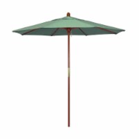 California Umbrella MARE758-SA13 7.5 ft. Wood Market Umbrella Pulley Open Marenti Wood-Pacifi