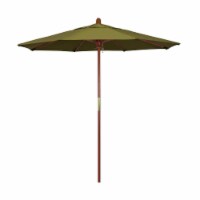 California Umbrella MARE758-SA21 7.5 ft. Wood Market Umbrella Pulley Open Marenti Wood-Pacifi