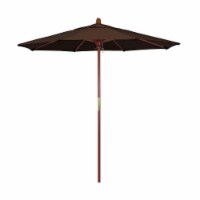 California Umbrella MARE758-SA32 7.5 ft. Wood Market Umbrella Pulley Open Marenti Wood-Pacifi