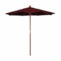 California Umbrella MARE758-SA36 7.5 ft. Wood Market Umbrella Pulley Open Marenti Wood-Pacifi