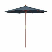 California Umbrella MARE758-SA52 7.5 ft. Wood Market Umbrella Pulley Open Marenti Wood-Pacifi