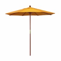 California Umbrella MARE758-SA57 7.5 ft. Wood Market Umbrella Pulley Open Marenti Wood-Pacifi