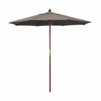 California Umbrella MARE758-SA61 7.5 ft. Wood Market Umbrella Pulley Open Marenti Wood-Pacifi