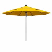 California Umbrella Venture 11' Bronze Market Umbrella in Yellow