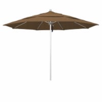 California Umbrella Venture 11' Silver Market Umbrella in Sesame