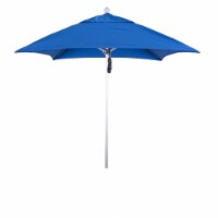 California Umbrella Venture 6' Silver Pole Market Umbrella in Blue