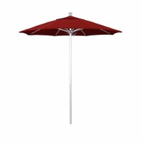 Venture 7.5' Silver Market Umbrella in Jockey Red - California Umbrella