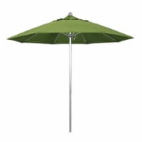 California Umbrella Venture 9' Silver Market Umbrella in Cilantro