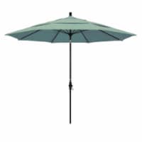 California Umbrella GSCUF118705-5413-DWV Sun Master Black Patio Umbrella, Spa - 11 ft. x 8 Ri