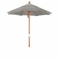 California Umbrella MARE758-5402 7.5 ft. Round Hardwood Frame Market Umbrella, Stainless Stee