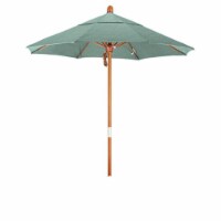 California Umbrella MARE758-48020 7.5 ft. Round Hardwood Frame Market Umbrella, Stainless Ste