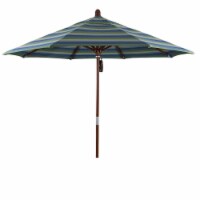 California Umbrella MARE908-5608 9 ft. Round Hardwood Frame Market Umbrella, Sunbrella Sevill