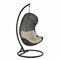 Parlay Swing Outdoor Patio Fabric Lounge Chair - Espresso Beige