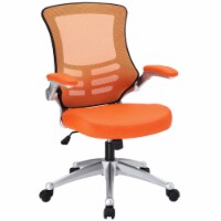 Modway Attainment Mesh Vinyl Office Chair, Adjustable from 18 to 22 Inch, Orange