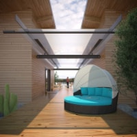 East End Imports EEI-983-EXP-TRQ-SET Quest Canopy Outdoor Patio Daybed- Espresso Turquoise