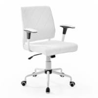 Modway Lattice Vinyl Office Chair, Adjustable from 18 to 21 Inches High, White