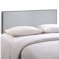 Modway Region Nailhead Adjustable Linen Upholstered Headboard, Full, Sky Gray