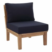 Marina Armless Outdoor Patio Teak Sofa - Natual Navy