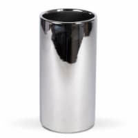 12 in H Silver Round Ceramic Vase