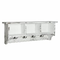 Alaterre Country Cottage Coat Hooks with Storage Cubbies in White Antique Finish