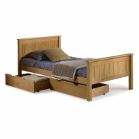 Alaterre Furniture Harmony Twin Wood Platform Bed with Storage Drawers-Cinnamon