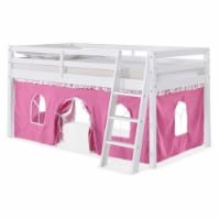 Alaterre Roxy Twin Wood Junior Loft Bed with White with Pink and White Tent
