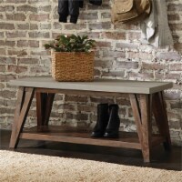 Alaterre Furniture Brookside 40  Wood with Gray Concrete-Coating Entryway Bench