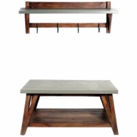 Alaterre Brookside 40  Wood with Concrete-Coating Entryway Coat Hook and Bench