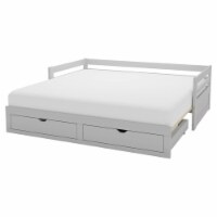 Alaterre Jasper Twin to King Extending Day Bed with Storage Drawers in Dove Gray