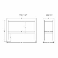 Alaterre Newport 40L Gray Faux Concrete and Wood Sofa/TV Console Table w Shelf