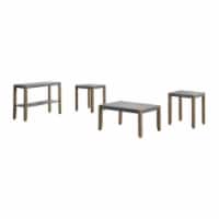 Alaterre Furniture Newport Faux Concrete and Wood Gray 4-PC Living Room Set