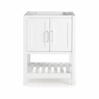 Alaterre Furniture Bennet 24 W White Wood Vanity Cabinet Only