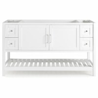 Alaterre Furniture Bennet 60 W White Wood Vanity Cabinet Only