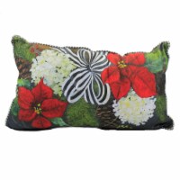 Home Decor Gallary Poinsettia Pillow Fabric Christmas Holiday C19099