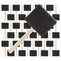 3 inch Foam Sponge Wood Handle Paint Brush Set (Value Pack of 30) - Lightweight, durable