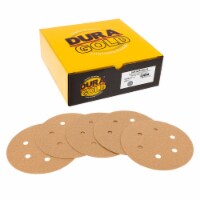 80 Grit - 6  Gold Hook & Loop 6-Hole Pattern Sanding Discs for DA Sanders - Box of 50