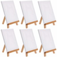 8  x 8  Stretched Canvas with 10.5  Tabletop Stand A-Frame Artist Easel Kit (Pack of 6)
